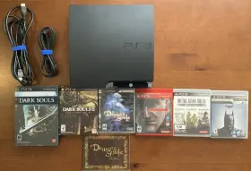 Cech2001b Sony Playstation 3 Ps3 Slim 500 Gb Lot 6 Games Tested