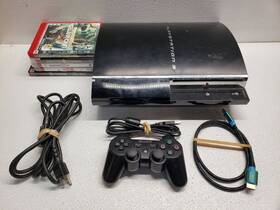 Sony Cecha01 Playstation 3 60gb Console With Controller 5 Games Cables -tested
