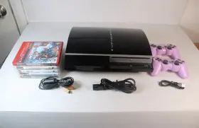 Cechl02 Sony Playstation 3 Ps3 Fat Console Bundle 2 Controllers 13 Games Tested