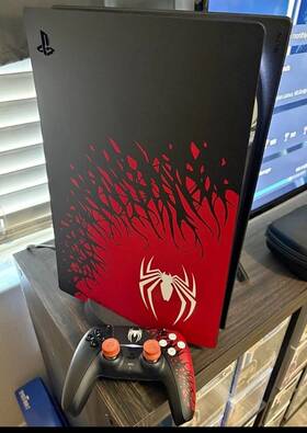 Sony Cfi-10xx Playstation 5 Ps5 Spider-man Limited Edition Red/black 825gb W Controller