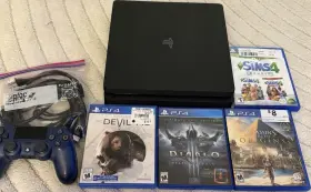Cuh-2xxx Sony Playstation 4 Slim 1tb Black With Dualshock Controller And Games