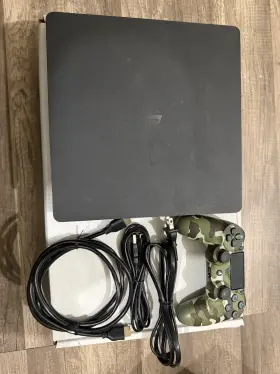 Cuh-4215a Sony Lightly Used Playstation 4 Slim 1tb With All Cables And Camo Controller