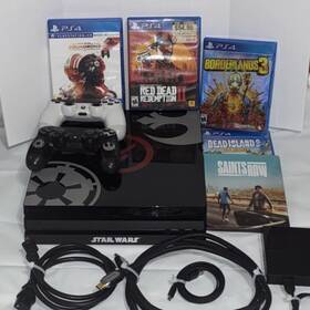 Sony Cuh-7100 Ps4 Pro Starwars Battlefront Ii Low Firmw. 12.52 Controllers Cords 7 Gamereadpls