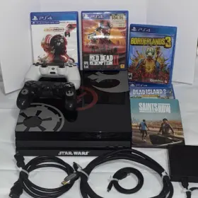 Cuh-7100 Sony Ps4 Pro Starwars Battlefront Ii Low Firmw. 12.52 Controllers Cords 7 Gamereadpls