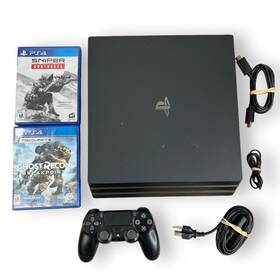 Sony Cuh-7106b Nice Playstation 4 Pro 1tb 100-240v With Controller 2 Games