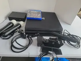 Cuh-71158 Sony Playstation 4 Pro Ps4 1tb Black Console Vr Bundle And 1 Game No Contr