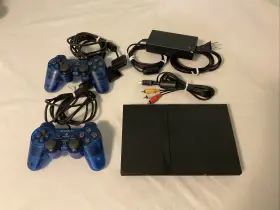 Fu0720278 Sony Playstation 2 Slim Bundle Console 2-controllers Power Supply Cords