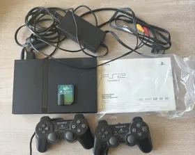 Scph-90001 Sony I.1 D 20250731 Kg.07 Playstation 2 Ps2 Slim Console With 3 Controllers Works