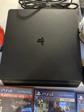 Mc870550148 Sony Playstation 4 Slim Cuh-2015a Black 500gb With 2 Controllers Games And Vr Set
