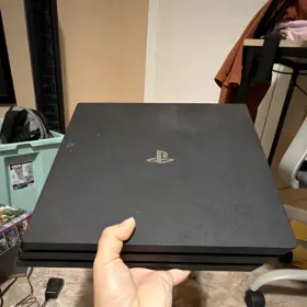Mf81422393 Sony Playstation 4 Pro Black Home Console No Controller Wires Comes With Ff7