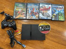 Sony Pk411664907 Playstation 2 Slim Model Scph-75001 With 5 Games Controller And Av Cable Ps2