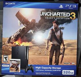 Sony Ps38438 Playstation 3 Ps3 Uncharted Console 320gb Bundle Box Cech-3001b New Sealed