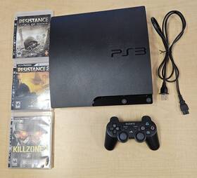 Sony Ps398331 Playstation 3 Slim Ps3 Console 160gb Bundle -3 Games - Controller