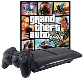 Sony Ps399288 Playstation 3 Ps3 Super Slim 500gb - Grand Theft Auto V Bundle