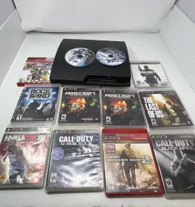 Ps3slim Sony Playstation 3 - Slim Black Console Bundle With 13 Games