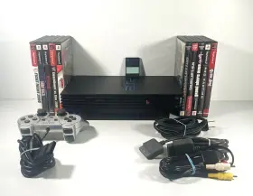 Scph-39001 Sony Schp-39001/n Playstation 2 Ps2 Fat Console Bundle W 10 Games Tested