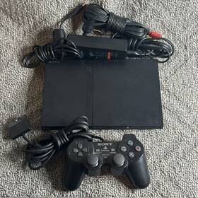 Sony Scoh-75001 Playstation 2 Ps2 Slim Black Console Bundle Tested/working