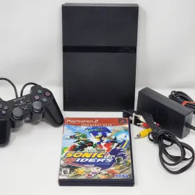 Scpch-79001 Sony Ps2 Playstation 2 Slim Console Bundle Scph-79001 Tested With Sonic Riders