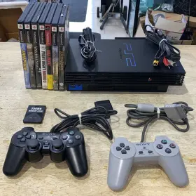 Scph-39001 Sony Scph-39001/n Playstation 2 Ps2 Scph 39001/n Console Black Lot With 7 Games Controller