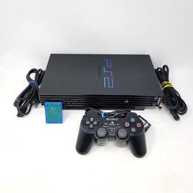 Sony Scph-50001 Playstation 2 Ps2 Console Black With Controller And Memory Card