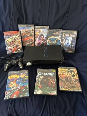 Sony Scph-5001/n Playstation 2 Ps2 Fat Console System Bundle - Controller Games Memory Card