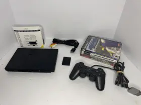 Scph-70002 Sony Ps2 Playstation 2 Slim Console Bundle 4 Games Wired Controller