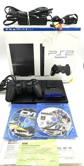 Sony Scph-70011 Playstation 2 Slim Console Bundle With Box