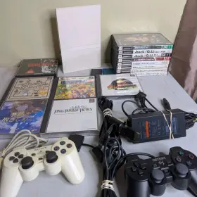 Scph-75000cw Sony Japan Ver Playstation 2 Ps2 Slim Console Bundle Scph-7500 14 Games