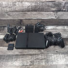 Sony Scph-75001 Ps2/ Playstation 2 Slim Video Game Console Bundle- 1 Controller -scph-75001
