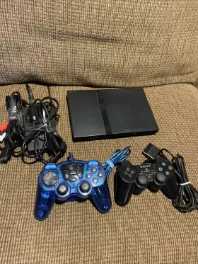 Scph-770012 Sony Playstation 2 Ps2 Slim Black Console And Controllers Tested Works