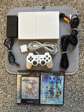 Sony Scph-79000 Playstation 2 Slim White Console Japan Games