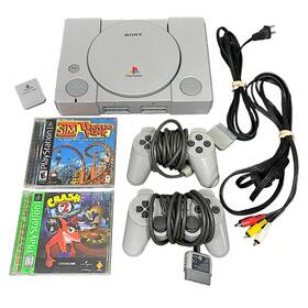Sony Scph-9001 Playstation 1 Two Controllers Crash Bandicoot Game And Memory Card Tested