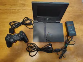 Spch-77001 Sony Ps2 Slim With Pelican Portable Screen Lot