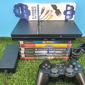 Sony Spch-79001 Playstation 2 Slim Scph -79001 Bundle 6 Games Cords Controller All Works Ps2
