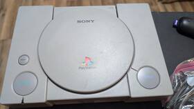 Sony U7785745 Playstation With Power And Av Cords Only Needs New Laser To Read Discs Powers On