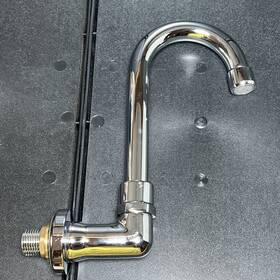 T&s Brass B-0210-132-ws Stainless Steel Single Pantry Swivel Base Faucet Hole Genuine Parts New
