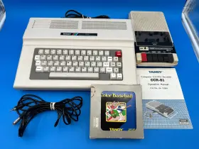 26-3334 Tandy 128k Color Computer 3 System Console Ccr-81 Tape Cassette And Game As Is