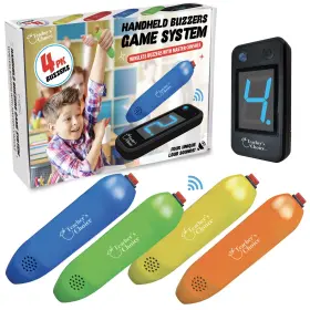 Tcft-1733 Teachers Choice 4 Player Wireless Handheld Game Buzzer System - Displays First Buzz-in Grea Tcft-1733 Teachers Choice 4 Player Wireless Handheld Game Buzzer System - Displays First Buzz-in Grea