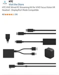 Htc Vive Wired Pc Streaming Kit For Focus Vision Vr Headset - Displayport New. Price: $199.00.