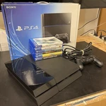 Sony Playstation PS4 500GB Gaming Console Bundle Lot Controller 6 Games Black Used. Price: $129.99.