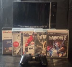 Sony Playstation Fat PS3 80GB CECHL01 Black Console W/ Controller & 5 Games Used. Price: $155.00.