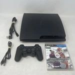 500GB Sony Slim PS3 Console CECH-3001A With Controller And Tiger Woods Pga Tour Used. Price: $129.99.