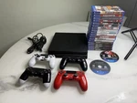Sony Playstation PS4 Slim CUH-1215A 500GB Console, 20 Games & Controllers Used. Price: $350.00.