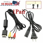 Audio Av Rca+ac Cable Power Supply Adapter Cord For Sony Playstation 1/2 PS2 Fat New. Price: $9.69.