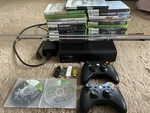 Xbox 360 Console W/ Controllers & Dongles (no Hdmi Cable) 23 Games Used. Price: $150.00.