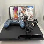 Sony Playstation Slim PS3 CECH-3001A 250GB With PS4 Controller & Games Works Used. Price: $112.49.