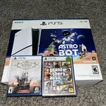 New Sealed Sony Playstation Console PS5 Astro Bot Bundle Grand Theft Anno. Price: $688.88.