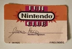 Vintage Nintendo Fun Club Membership Card 80S Video Game Collectible Used. Price: $17.99.