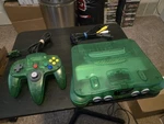 Nintendo N64 Jungle Green System With One Controller Used. Price: $179.99.