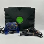 Original Xbox Console Black Blue Translucent Controller Av Cable Power Used. Price: $109.43.
